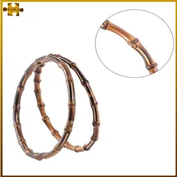 2PCS 13cm/15cm O Shape DIY Women Bags Handles Purse Handcrafted Bamboo Imitation Natural Round Bamboo Handle Bags Accessories