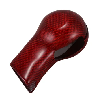 

Car Gear Shift Knob Cover Interior Trim Accessories for Chevrolet Camaro 2010-2015 Red Carbon Fiber