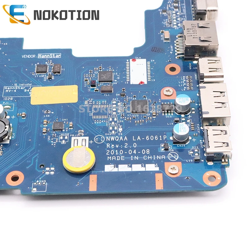 NOKOTION NWQAA LA-6061P K000104250 K000104270 плата для toshiba Satellite A660 материнская плата для ноутбука HM55 DDR3 Бесплатная ЦП