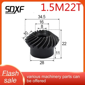 

Two pieces of spiral bevel gear 1.5/2modulus,15/18/20/22teeth number, craft holes need to be machined by yourself