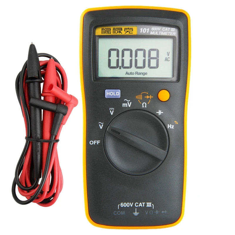 

Fluke F101 600V Pocketing Handheld Digital Multimeter Auto Range for Testing Resistance Voltage Capacitor Diode