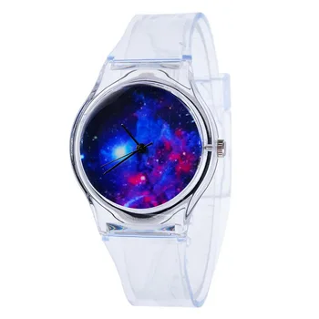 

Fashion Women Wristwatches Plastic Cartoon Ladies Clock Transparent Silicone Strap Casual Quartz Women Watches Relogio Feminino