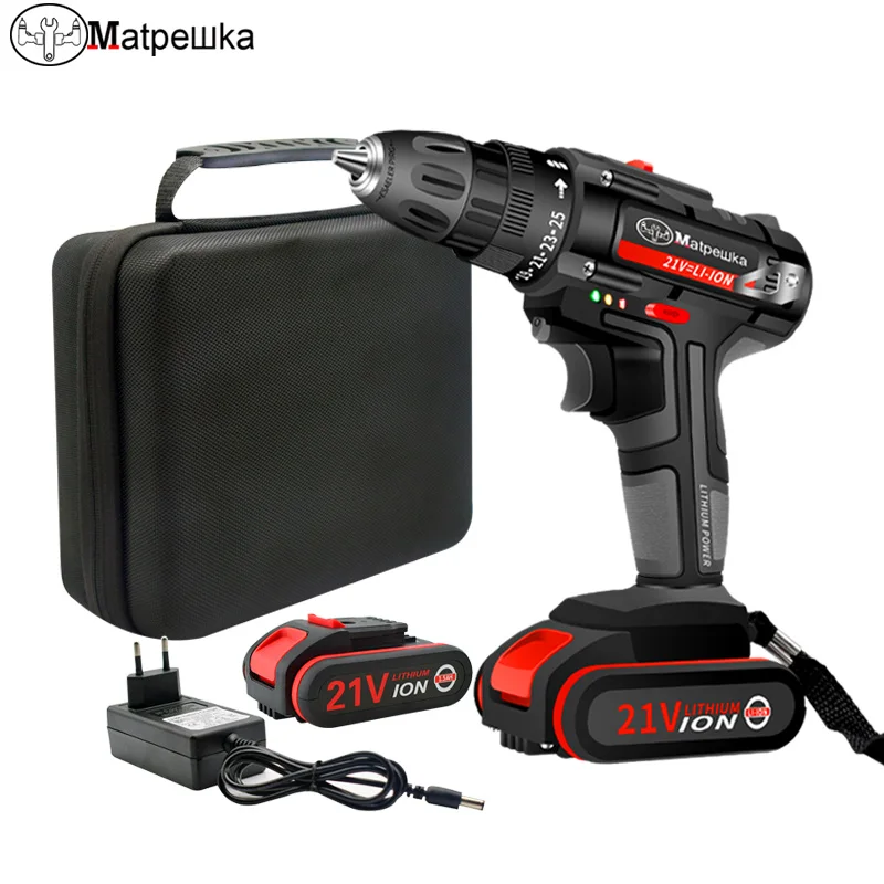 

High-Quality Electric Screwdriver Lithium Battery 21V Household Cordless Electric Drill Handheld Electric Screwdriver Power Tool