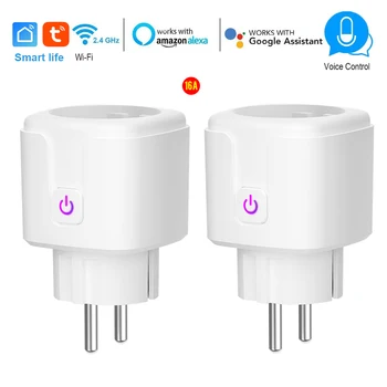 

WIFI smart plug 16A EU FR WiFi Socket With Timing APP Control,Compatible Alexa Google Home Mini IFTTT Voice Intelligent Control