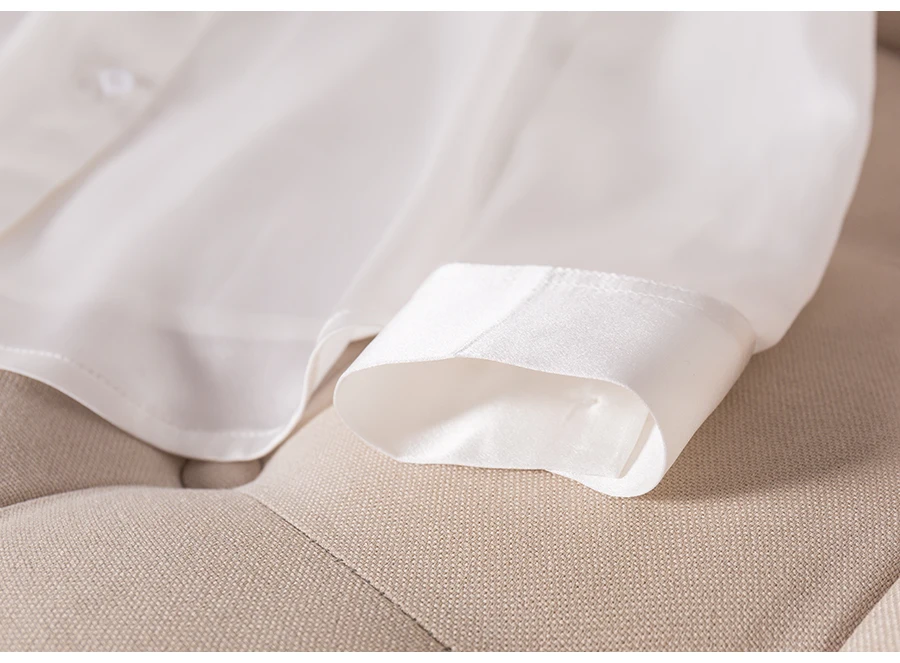 SuyaDream, женская простая шелковая блузка, шелк, атлас, длинный рукав, отложной воротник, офисные блузки,, Весенняя рубашка