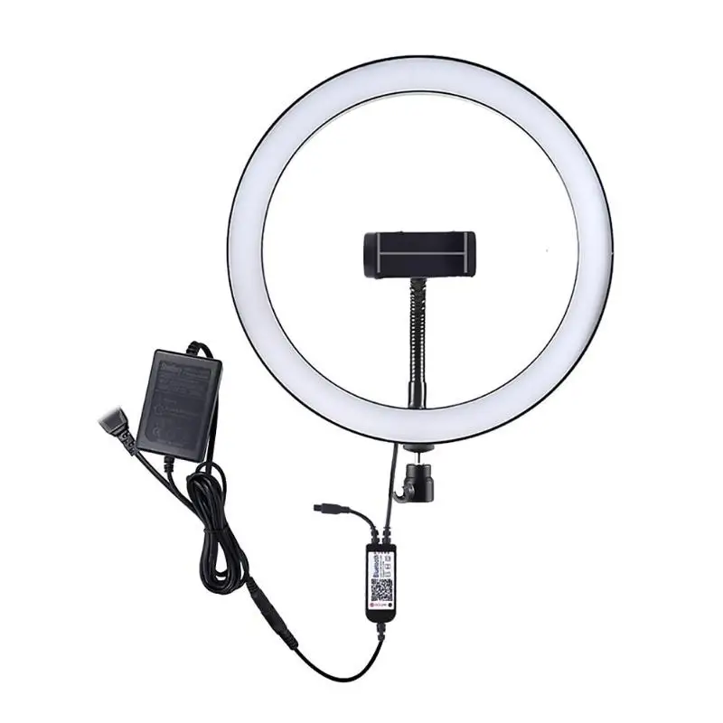 

12 inch RGBW LED Selfie Ring Light Portable Heat Dissipation Function Dimmable Photo Studio Light with Phone Holder