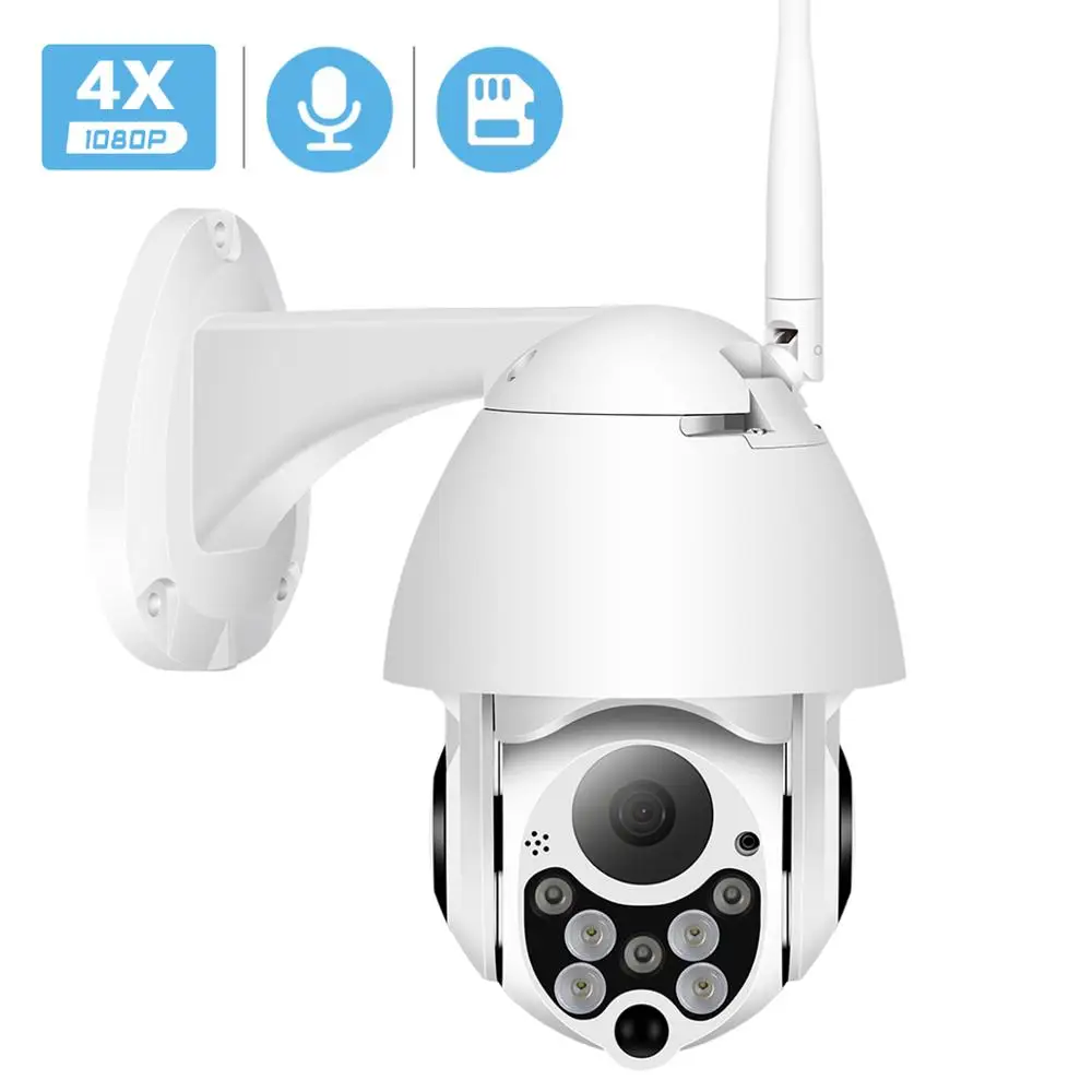 1080P HD беспроводная WiFi PTZ IP камера 4X цифровой зум Облачное хранилище скорость