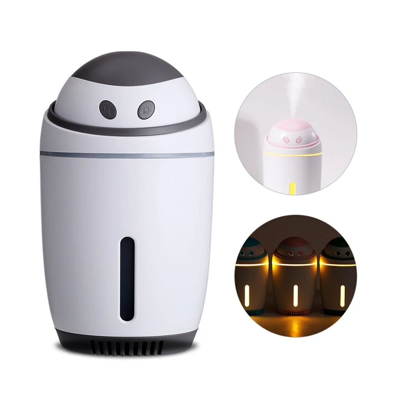 3 in 1 350ML USB Air Humidifier Ultrasonic Cool-Mist Adorable Pet Mini Aromatherapy Humidifier Mute With LED Light Fan Diffuser