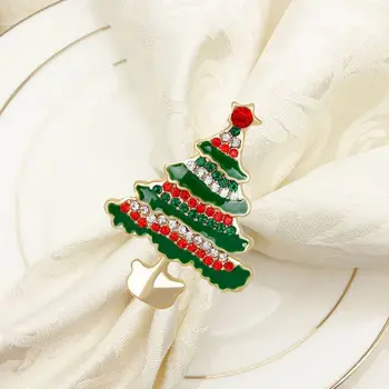 

6PCS Christmas set dining table wire towel buckle pearl napkin buckle napkin ring napkin ring Christmas decoration