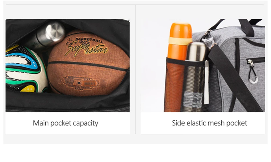 Racket Fitness Sport Gym Bag Men Women Outdoor Training Yoga Travel Handbag Oxford Waterproof Dry Wet Shoulder Bags Shoes Pocket