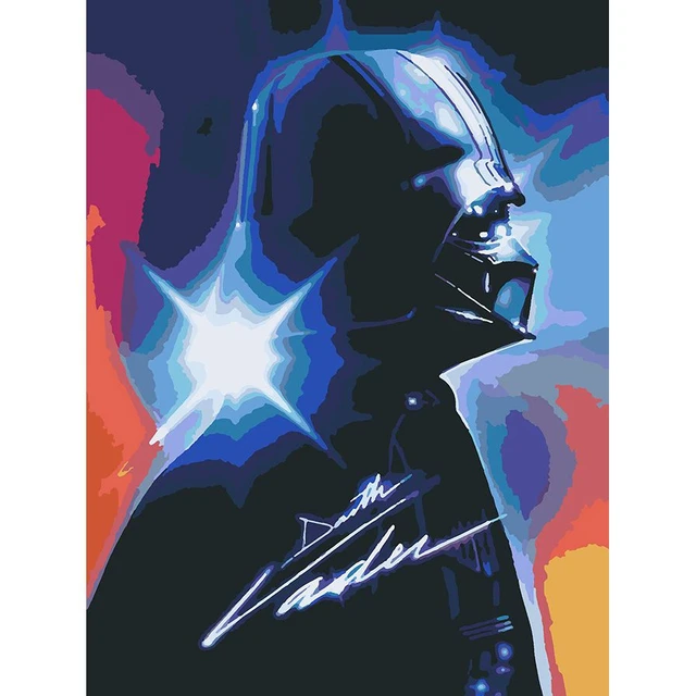 Painting By Numbers Darth Vader Star Wars, 30x40 Cm - Paint By Number  Package - AliExpress