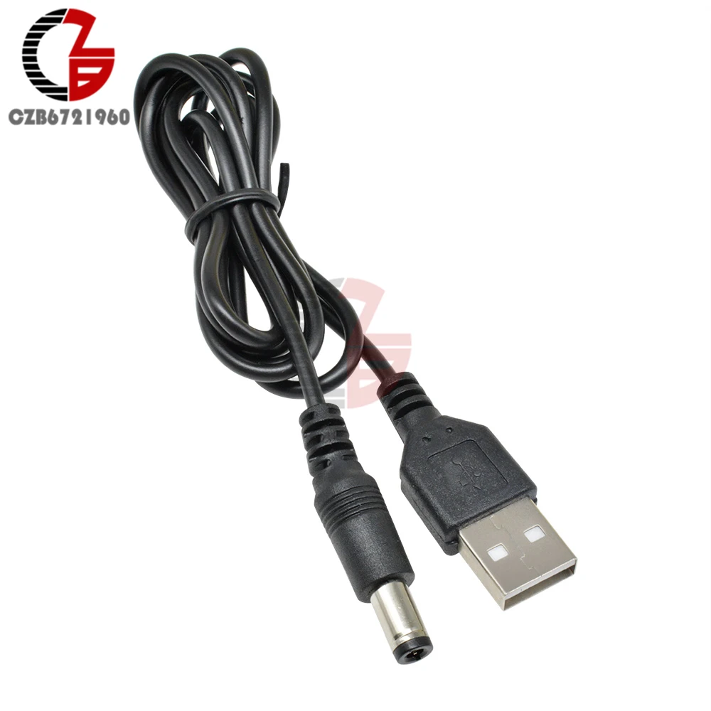 USB 2,0-DC 5,5 мм x 2,1 мм преобразователь питания Соединительный кабель DC в USB адаптер питания провод розетки вилка для зарядного устройства