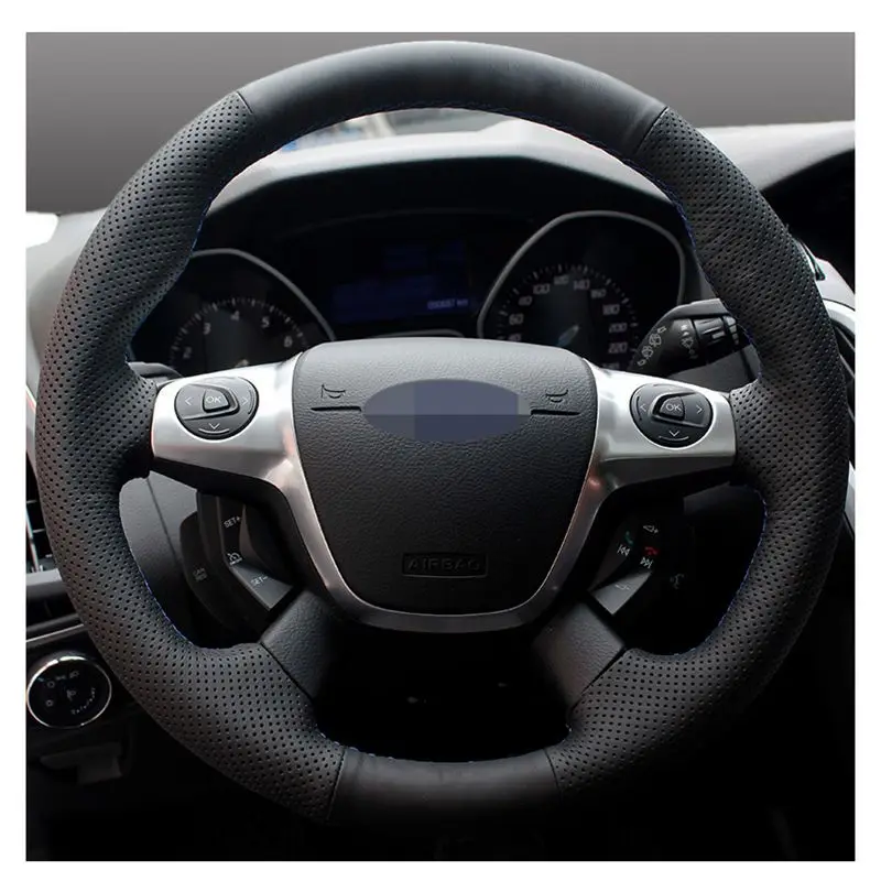 Чехол на руль сшитый вручную для Ford KUGA Escape 2013 2016 Focus 3 2012 2014|Чехлы руль| |