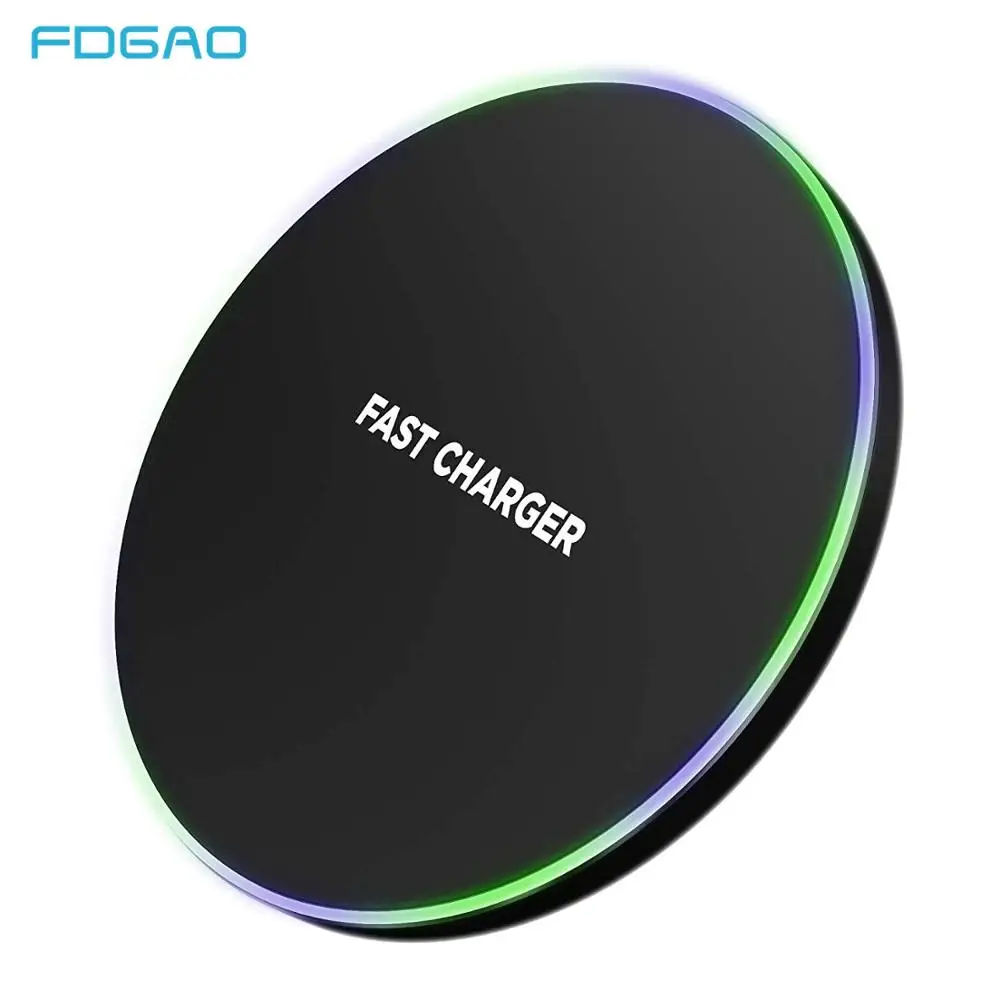 

Qi Metal 15W Wireless Charger For iPhone 8 X XR XS Max QC 3.0 10W Fast Charging for Samsung S10 S9 Note 8 9 10 USB C Charger Pad