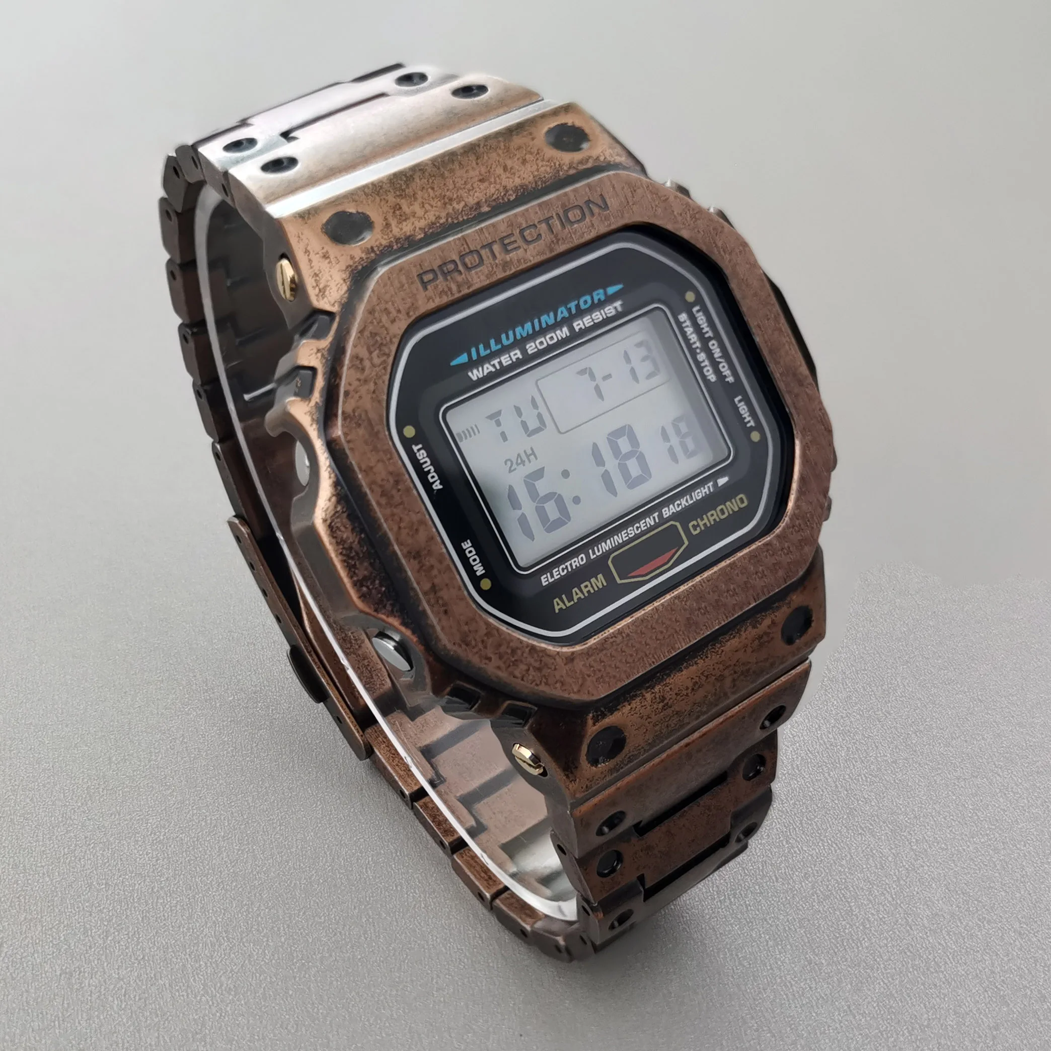 Набор медных бронзовых ремешков DW5600 в стиле ретро для DW5610/5600 чехол из нержавеющей