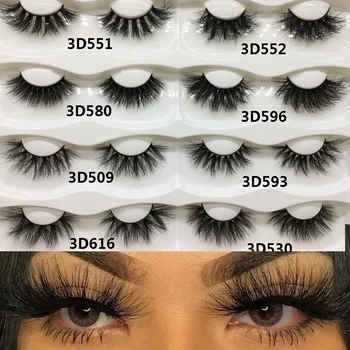 

1 Pair 3D 100% Mink Hair False Eyelashes Fluffy Wispies Natural Lashes Thick Volumn Lash Handmade Fake Eyelash Eye Makeup Tools