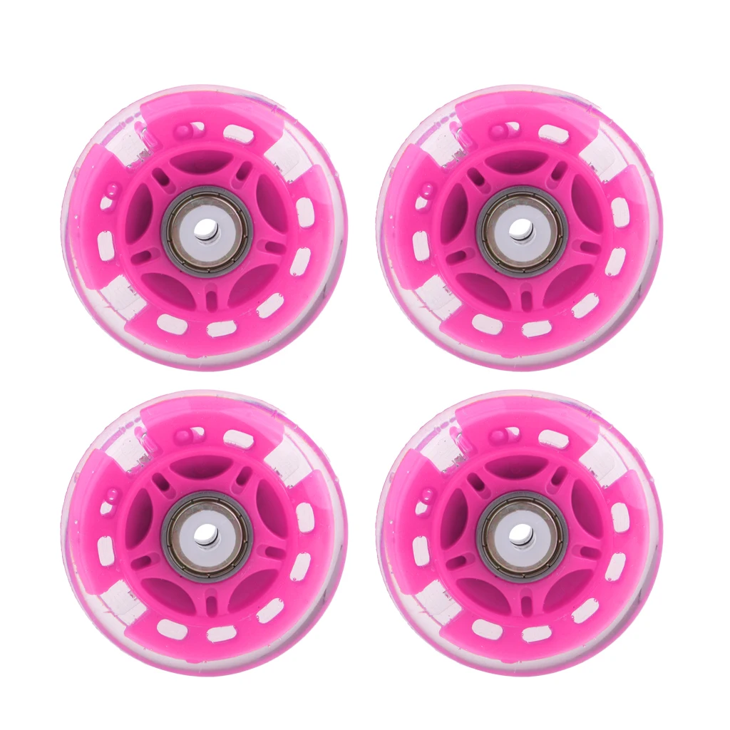 4Pcs Outdoor Inline Roller Skate Hockey Skating Wheels Luminous PU Flash Roller Replacement Durable Sports Accessories Tools 