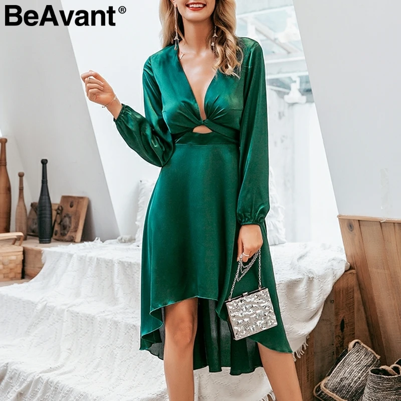 BeAvant Сексуальное Женское Платье с v образным вырезом и высокой талией элегантное