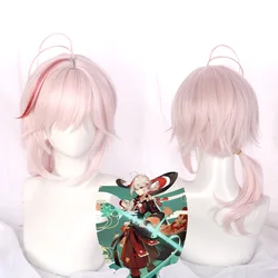 Genshin Impact Inazuma Castle Kiryu Manyo COS Wig Kaedehara Manyo Reverse Curling Easy To Style Highlighting Anime Cosplay