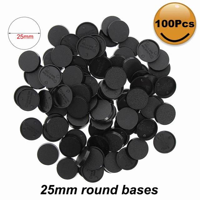 MB325 40pcs/60pcs/100pcs 25mm Round Plastic Model Bases for Wargames Table Games 1