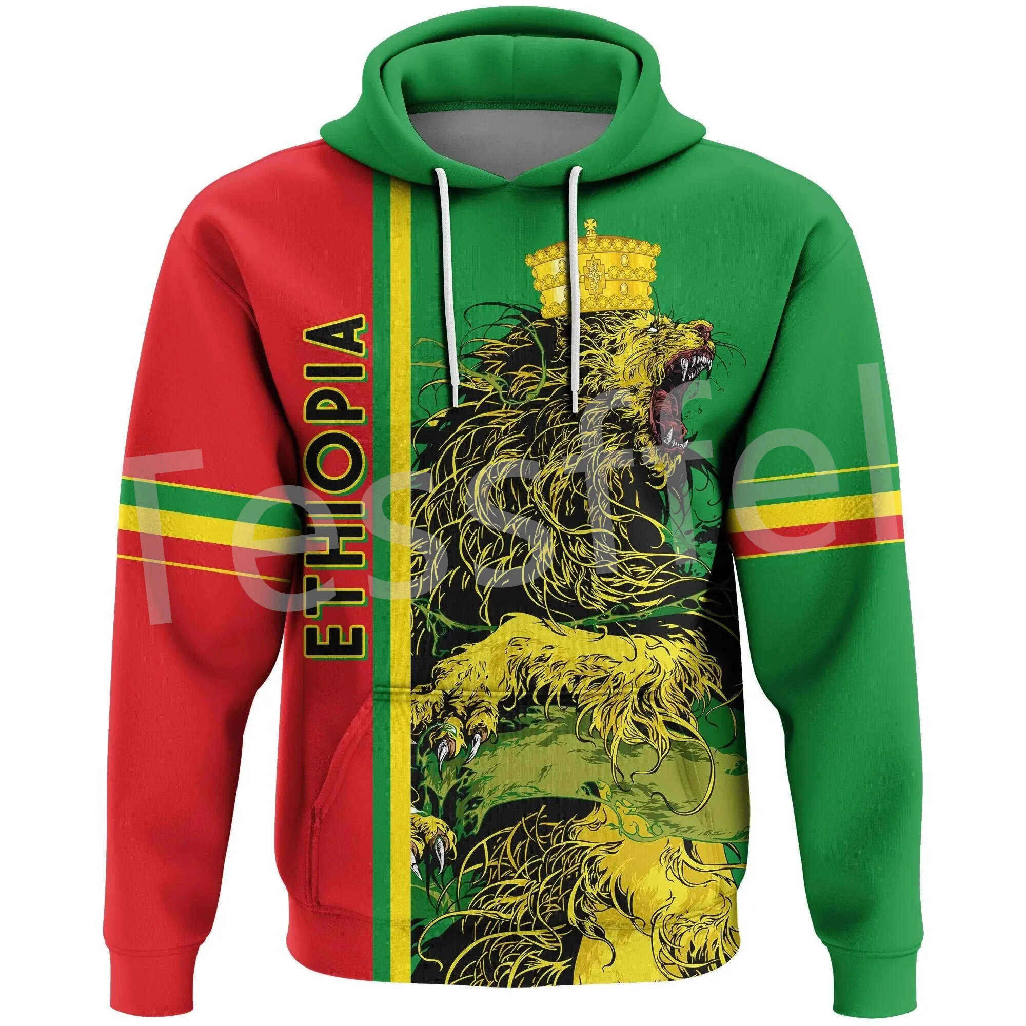 Tessffel Newest Ethiopia County Flag Africa Native Tribe Lion Pullover Tracksuit 3DPrint Mens/Womens Harajuku Casual Hoodies A-8 ujwi 2020 suits men s sets 3dprint world map ocean funny harajuku winter tracksuit jacket sweatsuit sweatshirt hoodies jacket