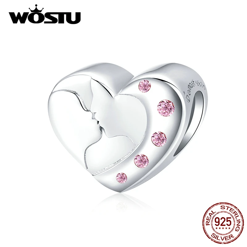 WOSTU очаровательные сердца для влюбленных из стерлингового серебра 925 пробы с