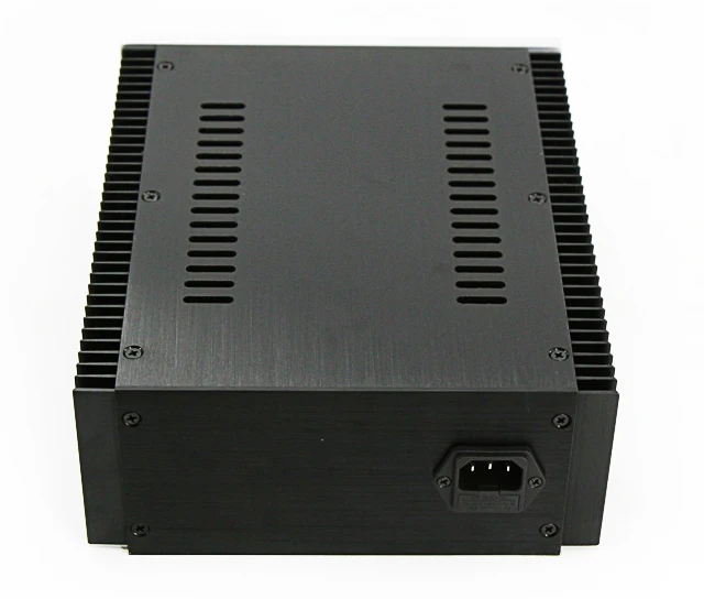 Black 2109 Full Aluminum Amplifier Enclosure Case Preamplifier Box PSU Chassis