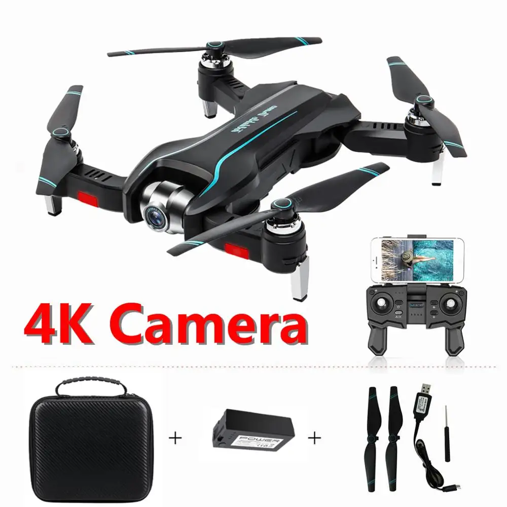 Радиоуправляемый Дрон S17 с камерой 4K 2,4G Wifi FPV траектория полета пальмовое управление производство жеста Фото Видео Следуйте мне RC Квадрокоптер - Цвет: 4K 1B With Bag