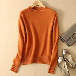 Новинка 2018, стильный кашемировый свитер, Женский приталенный, универсальный, толстый, короткий кашемировый свитер, средней длины, с