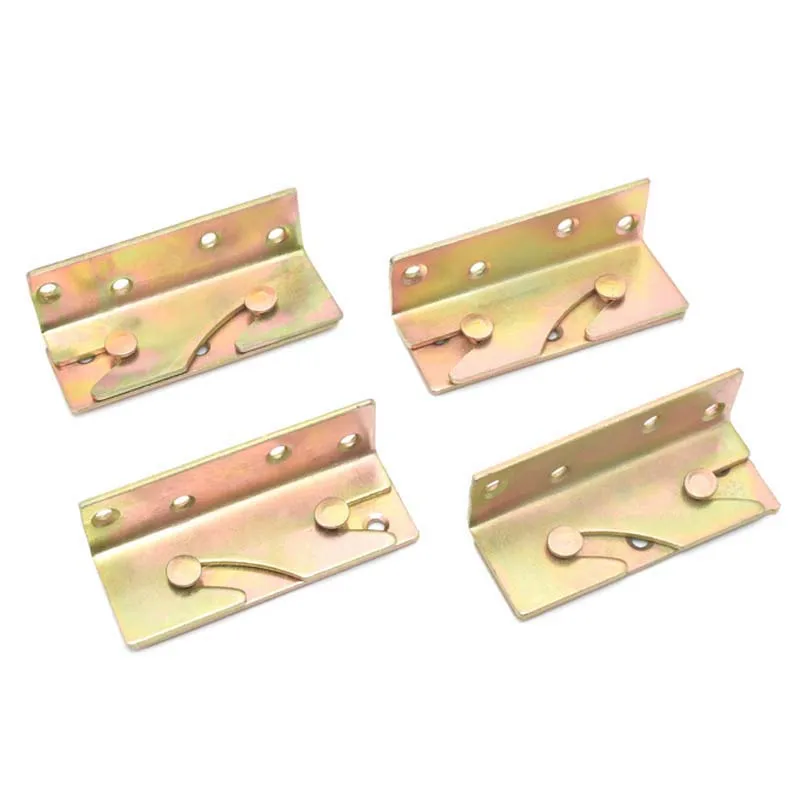 durable 4inch Wooden Bed Fixed Plate Heavy Metal Cabinet Hinge Furniture Hardware Parts Electroplating home accessories