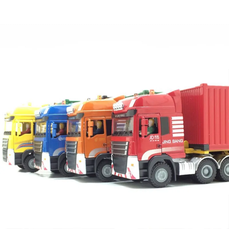 Beste 1 50 Schaal Legering Metalen Truck Trailer Container Truck Hoge Simulatie Diecast Model Techniek Voertuig Speelgoed Collectie Display
