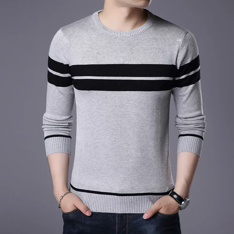 AIRGRACIAS Sweater Men Autumn Winter Warm Mens Knitted Sweaters striped Casual O-Neck Pull Homme Cotton Pullover For Man AIRGRACIAS Sweater Men Autumn Winter Warm Mens Knitted Sweaters striped Casual O-Neck Pull Homme Cotton Pullover For Man