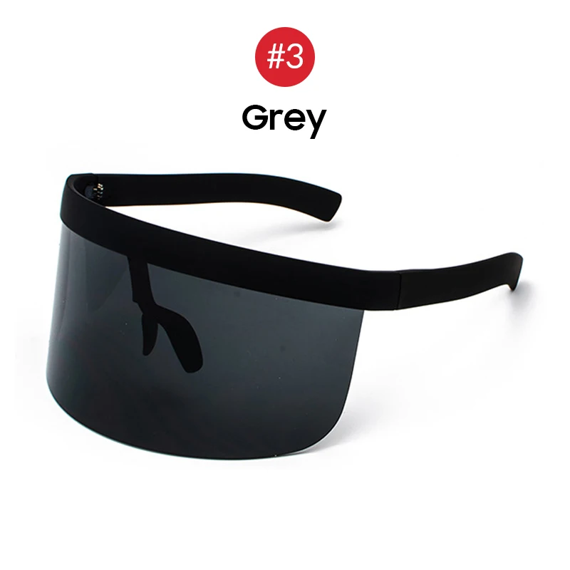 RBRARE солнцезащитных очков с козырьком, зеркальные очки с большой коробкой, защищающие от подзорья, персонализированные маски, солнцезащитные очки, трендовые оттенки, Веселый солнцезащитный крем - Цвет линз: 3 Black Gray