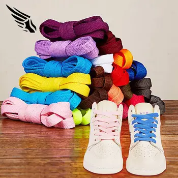 

2 pairs of wide and flat leisure sports laces are suitable for men's and women's black-and-white laces of various shoe types, wh