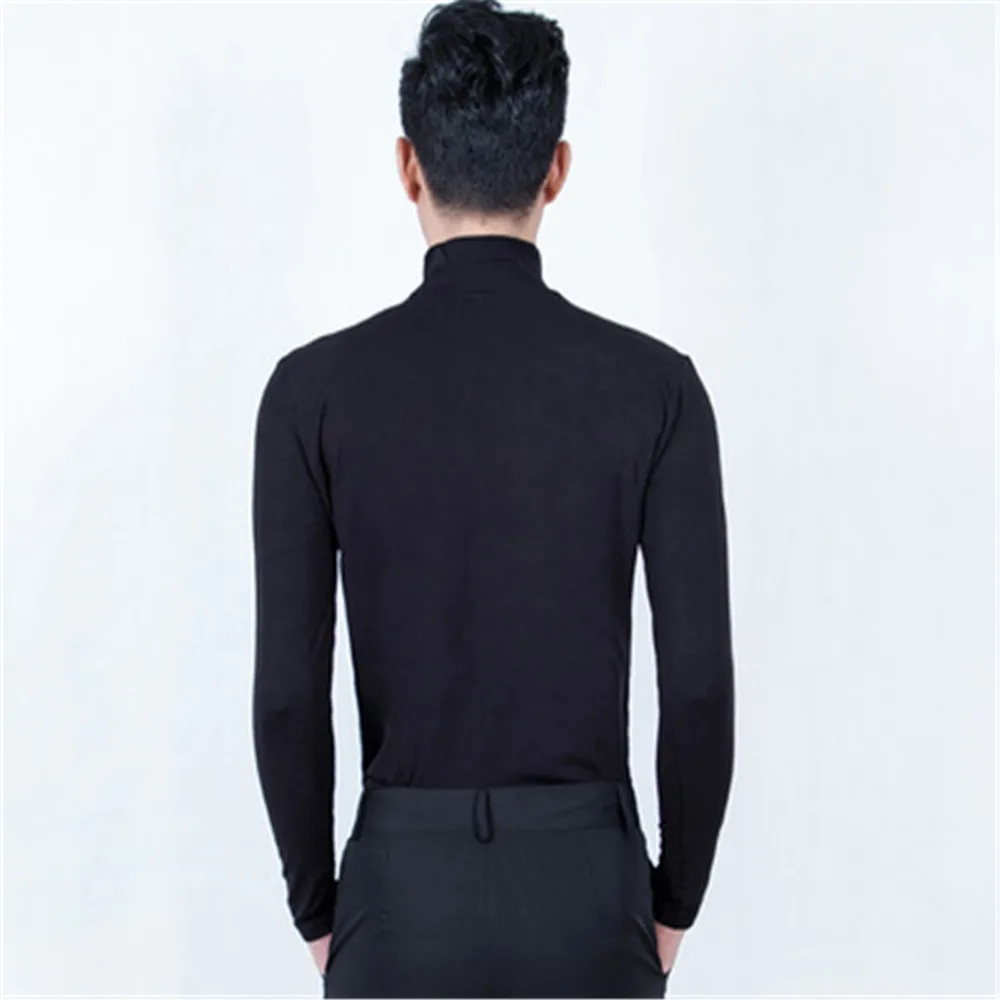 Dance Shirts Men Latin Dance Shirt Square Dance Breathable Sweat-absorbent Long-sleeved Jumper Top Practice Clothes