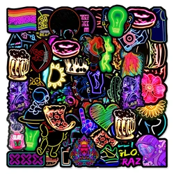 10/30/50PCS Neon Light Cartoon Stickers Aesthetic DIY Laptop Snowboard Luggage Guitar Cool Waterproof Sticker Packs Toys Decal