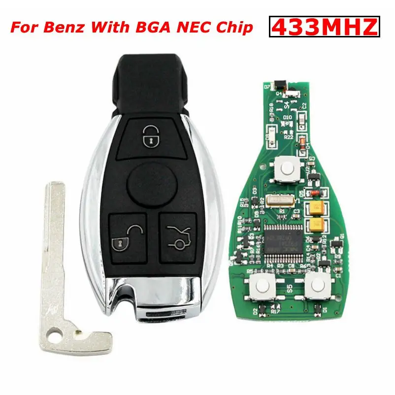 10PCSNew Smart Remote Key 3+1 Button 315MHz NEC Chip for Mercedes-Benz BGA 2000+