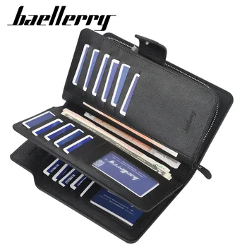 

Men's Long Wallet European and American-Style Three Fold Large Capacity Clutch Embossed Leather Card Bit long wallet