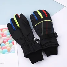 

New Winter Waterproof Non-slip Outdoor Children Ski Gloves For 8-14 Years Old Kids Cycling Gloves Baby Girl Boy Student Skating