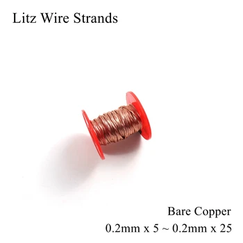 

0.2mm x 5 6 7 8 10 14 15 16 20 25 Strand Litz Wire Shares Litz Cable Strands Multi-strand Polyurethane Enameled Copper Wires 0.2