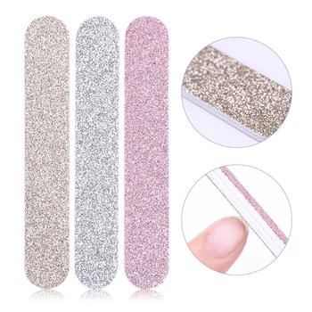 

1 Pc Double Side Nail File Glittering Gold Silver Rose Gold Grinding Nail Buffing Polish Pedicure Nail Art Sanding Tools