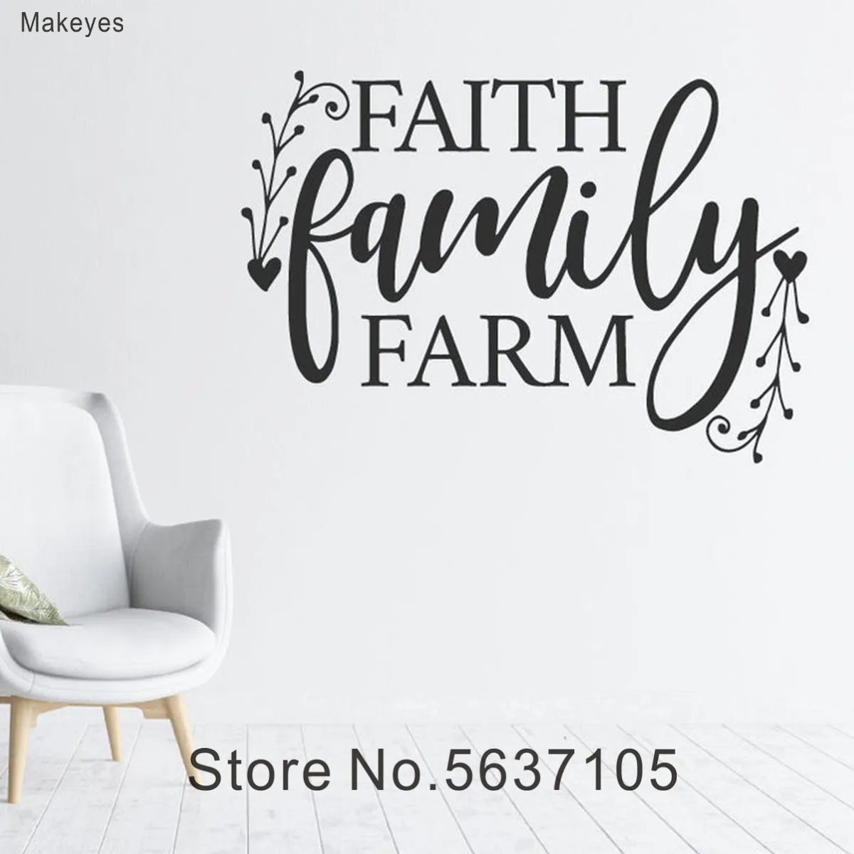 Настенные виниловые Стикеры Makeyes Faith Family настенные наклейки домашняя гостиная
