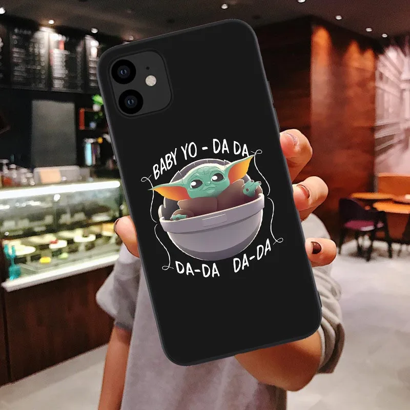 TPU Милый ребенок йода Мягкий силиконовый чехол для телефона оболочка для iPhone 6 6s 7 8 Plus X XR XS Max 11 Pro Max мандалорский черный ТПУ чехол - Цвет: TPU