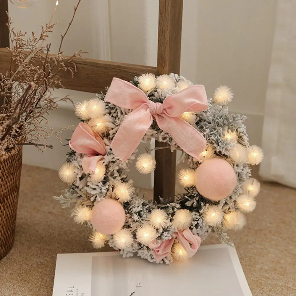 

Christmas Wreath Handmade Rattan Pendant Garland Shopping Christmas Tree Door Decoration Wreath guirnalda navidad string light