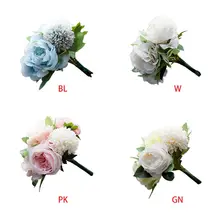 Северное Моделирование искусственных цветов букет Ткань зеленые листья DIY Декор Стола