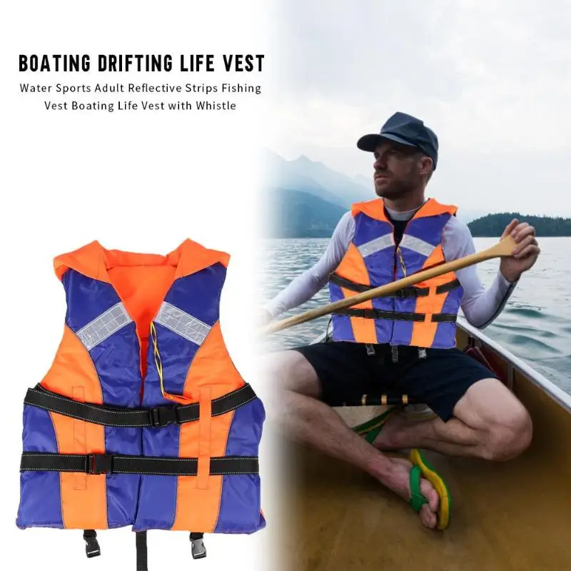 Hot Sale Life Vest Adult 210D polyester Adjustable Adult Fishing Vest Jacket Snorkeling Drifting Life Vest Whistle for Saveing