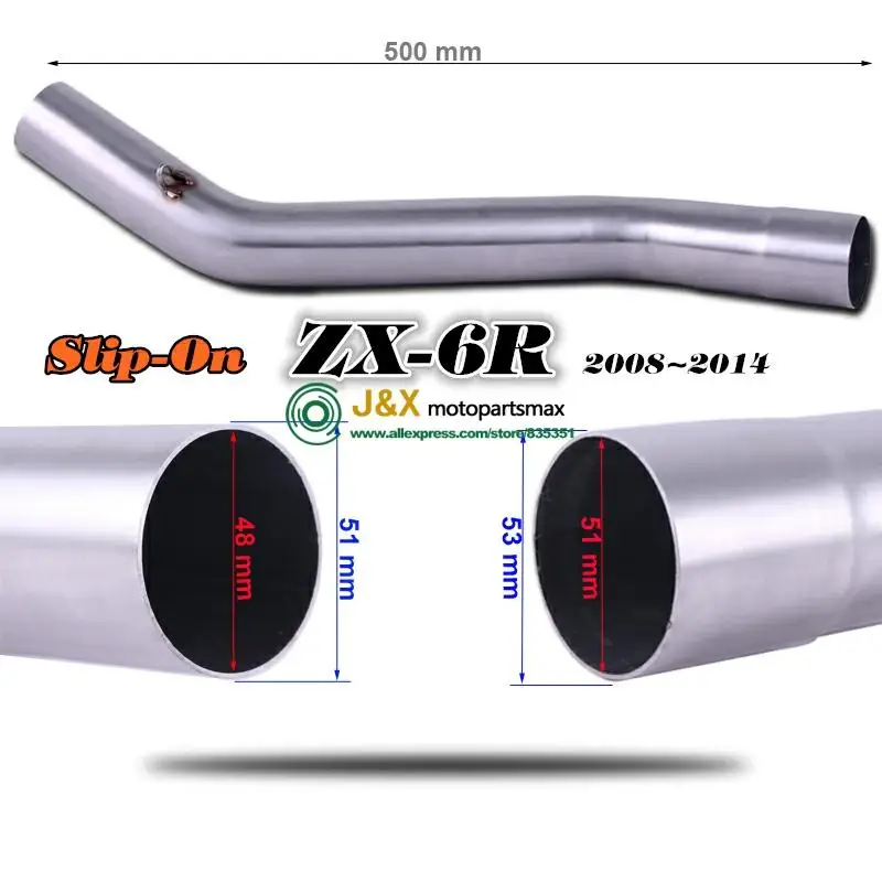 ZX6R ZX 10R ZX10R мотоцикл выхлопной контакт средней трубы разъем слипоны для kawasaki ZX-6R 2009~ или ZX-10R 2008