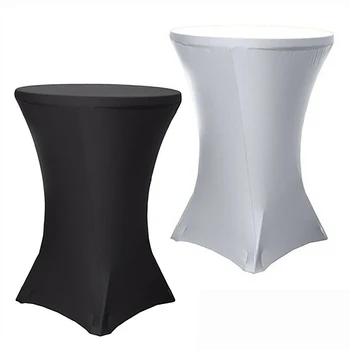 

1 pc 80cm Diameter Stretch Tablecloth Lycra Dry bar Cocktail Table Cover Spandex Hotel Wedding Party Table Cover Decor