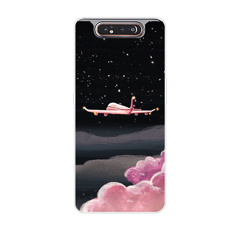Флуоресцентный желтый Чехол для телефона для samsung Galaxy A80 чехол силиконовые в форме цветка окрашенные мягкая накладка на заднюю панель из ТПУ чехол для samsung A80 80 чехол модные Coque - Цвет: Флуоресцентный желтый