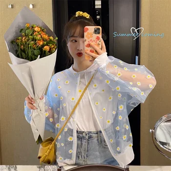 Korean Style Loose Floral Print Thin Jacket 5